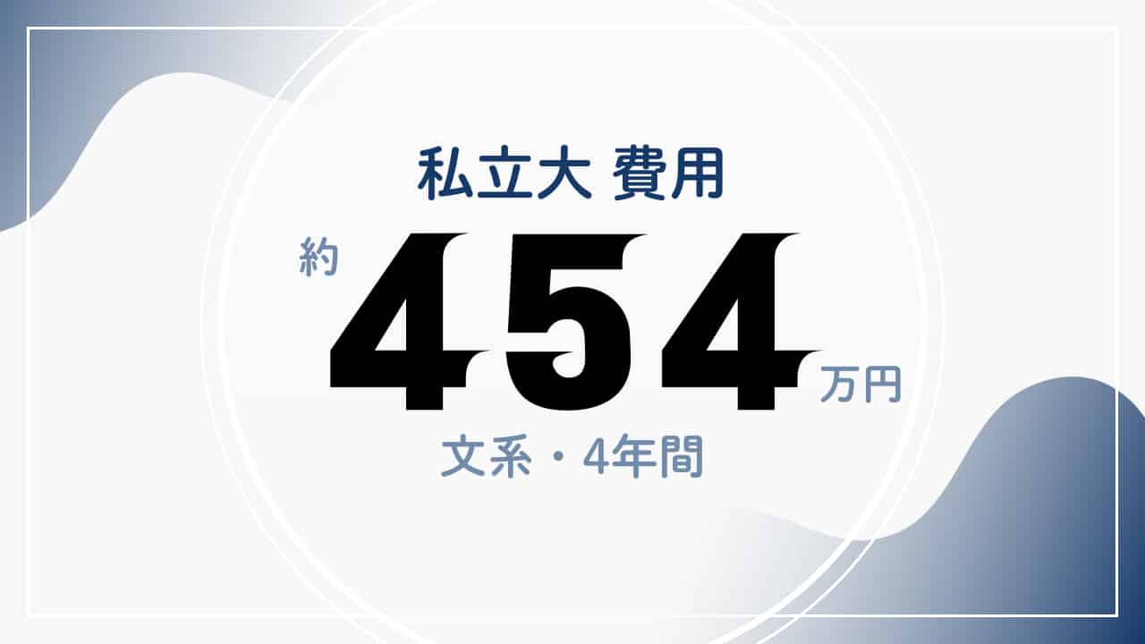 私立大費用：約454万円